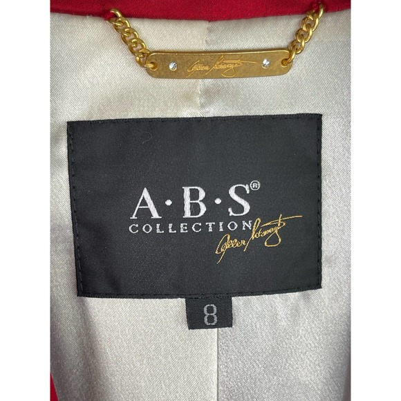 ABS Collection Allen Schwartz Red Satin Blazer Jacket Women's Size 8 - Picture 10 of 14